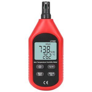 Humidity Meter, UT333 Mini Digital Air Temperature and Hygrometer with LCD Backlight for Indoor Farming, Animal Husbandry, Warehouse Storage, and Public Facilities
