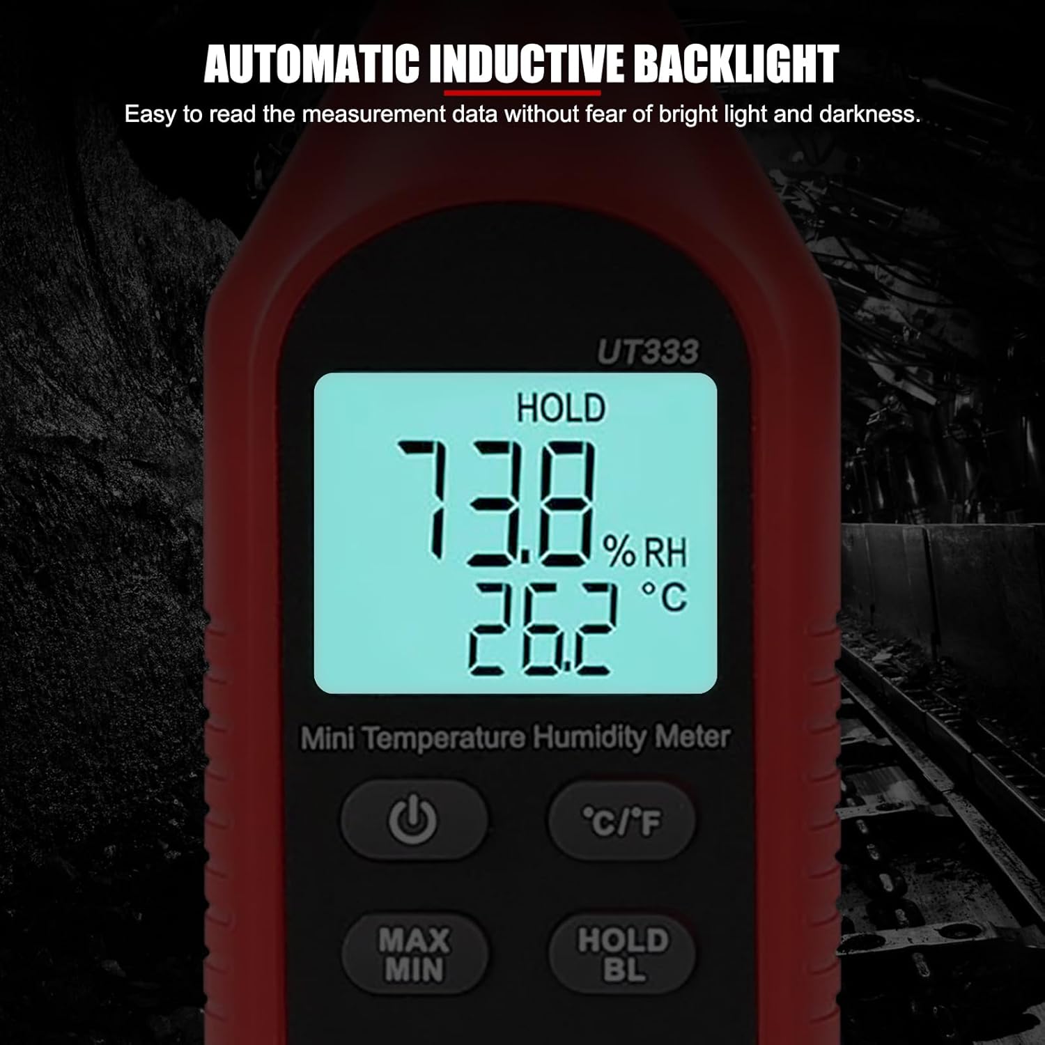 Humidity Meter, UT333 Mini Digital Air Temperature and Hygrometer with LCD Backlight for Indoor Farming, Animal Husbandry, Warehouse Storage, and Public Facilities - Image 4