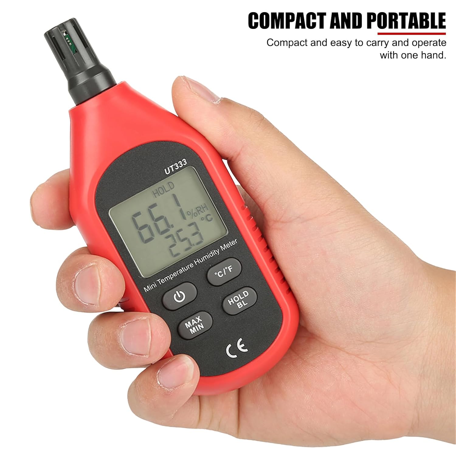 Humidity Meter, UT333 Mini Digital Air Temperature and Hygrometer with LCD Backlight for Indoor Farming, Animal Husbandry, Warehouse Storage, and Public Facilities - Image 5