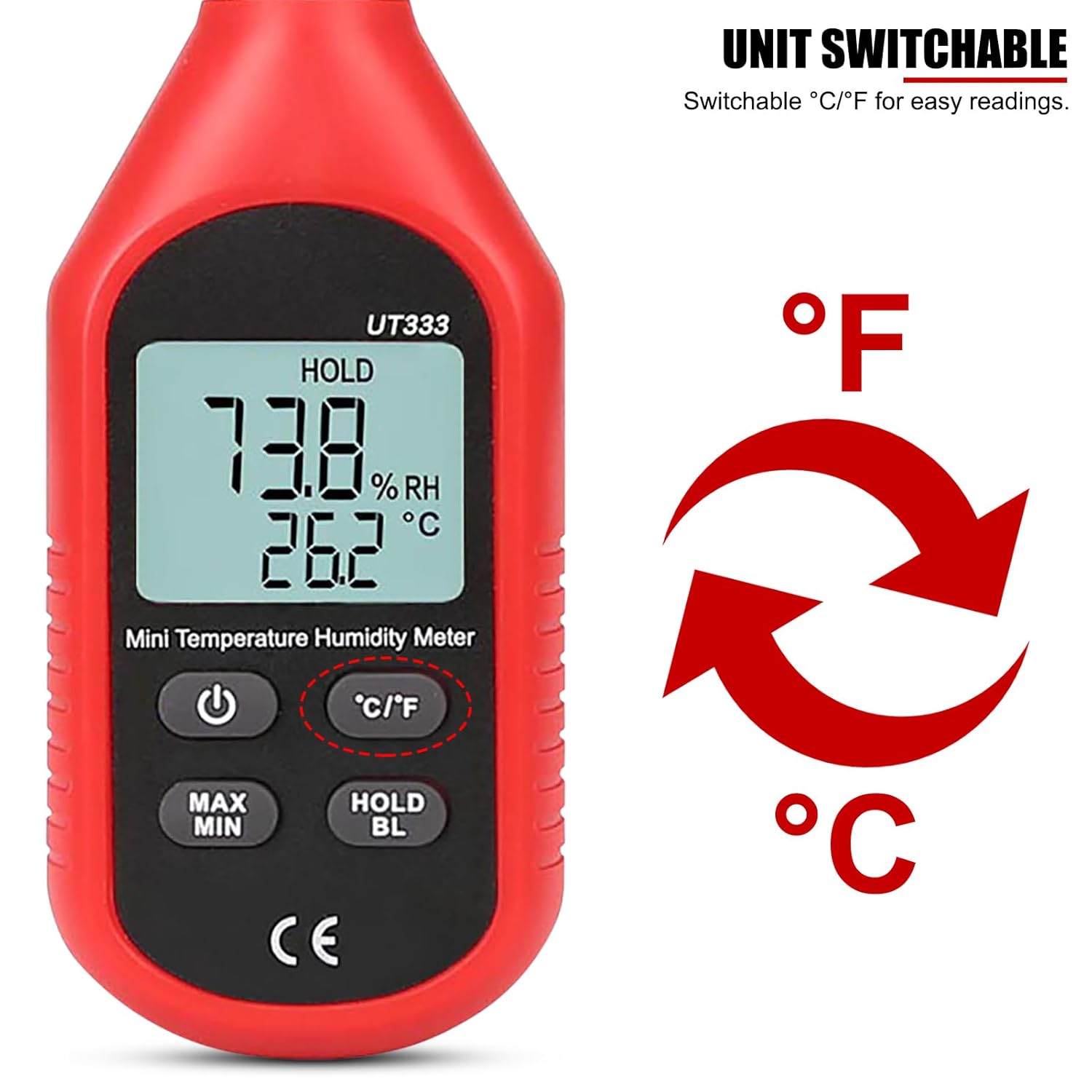 Humidity Meter, UT333 Mini Digital Air Temperature and Hygrometer with LCD Backlight for Indoor Farming, Animal Husbandry, Warehouse Storage, and Public Facilities - Image 8