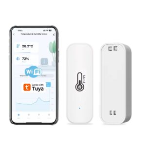 2.4GHZ WiFi Tuya Smart Temperature and Humidity Sensor Voice Control for Smart Home