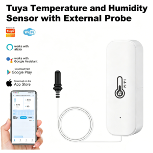 Tuya WiFi Smart Temperature and Humidity Sensor with External Wired Probe for T&H Data Recording