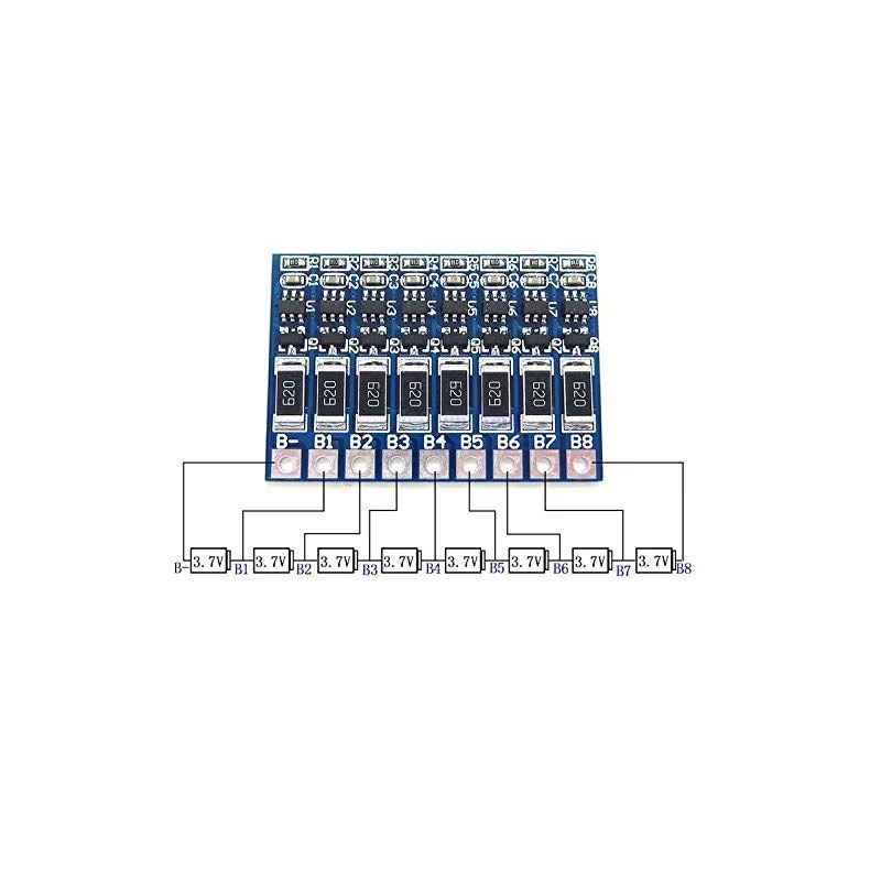8S 29.6V 18650 Lithium Battery Equalizer Board 33.6V Polymer Battery Equalizer Board Connector - Image 2