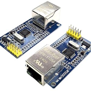 W5500 Ethernet Module TCP/IP Network Module with RJ45 Port, SPI Interface, Compatible with Arduino, ESP32, ESP8266, 5V/3.3V Microcontrollers, IoT Projects