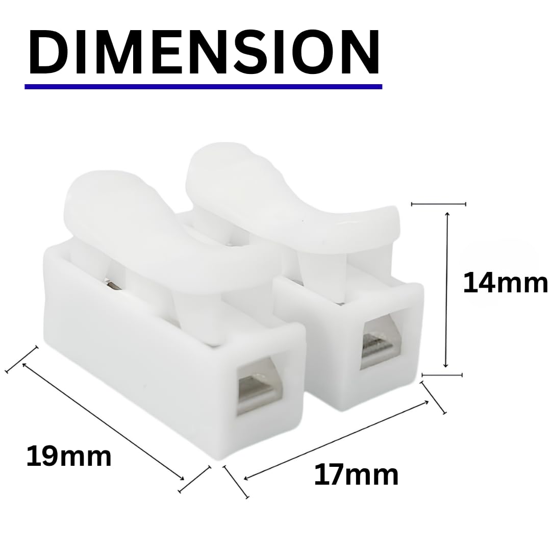 CH2 2-Pin Electrical Wire Connectors, Push Type Quick Lock Terminal Connectors, Shock Resistant Wire Clamp Connectors, 220V 10A Cable Splice Connectors for Home & Electrical Wiring - Image 4