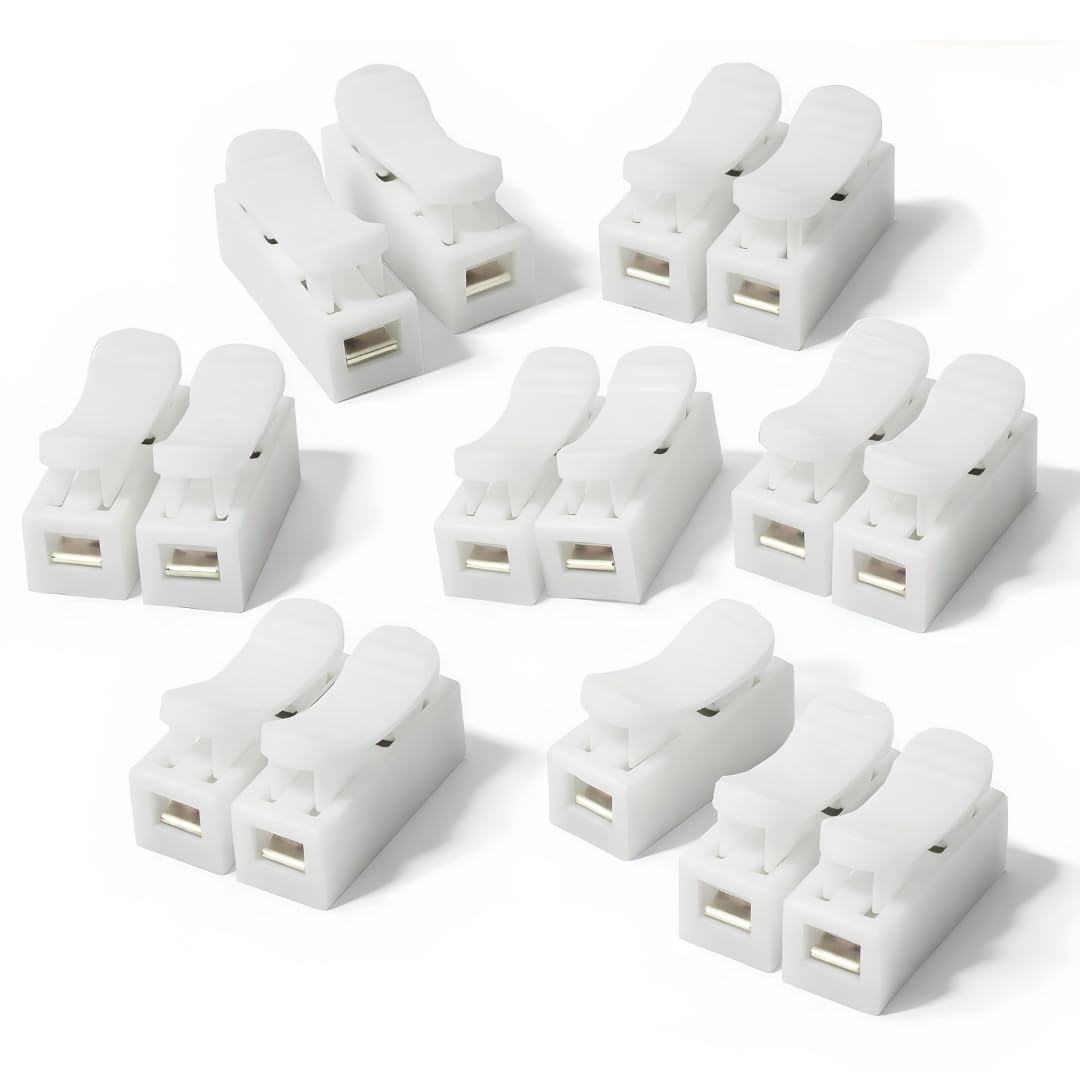 CH2 2-Pin Electrical Wire Connectors, Push Type Quick Lock Terminal Connectors, Shock Resistant Wire Clamp Connectors, 220V 10A Cable Splice Connectors for Home & Electrical Wiring - Image 2